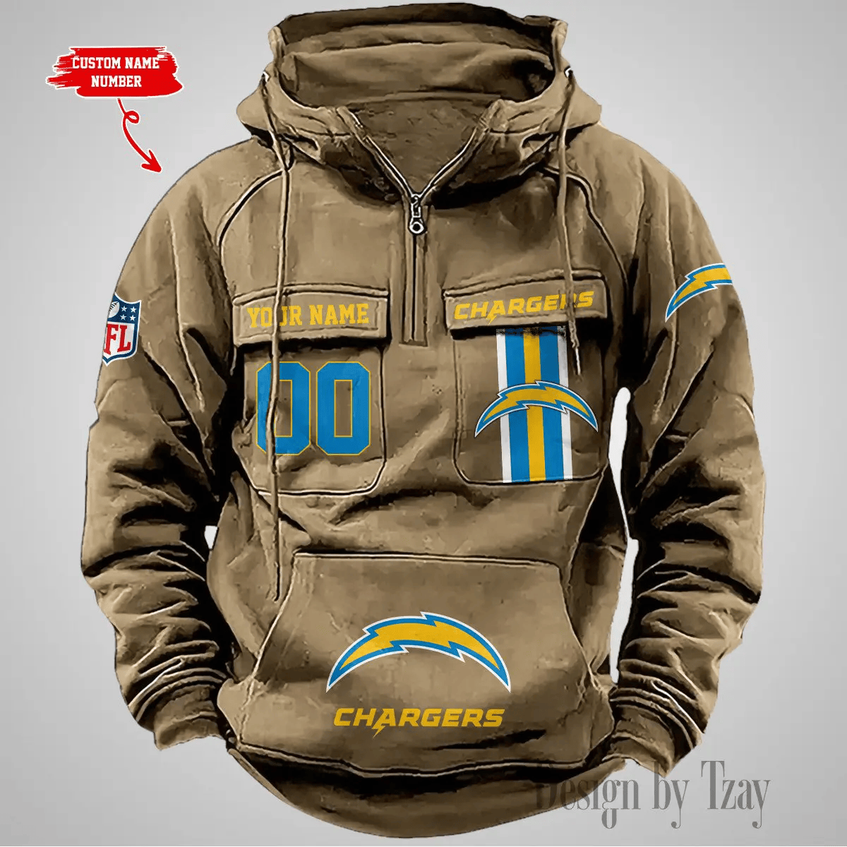 Los Angeles Chargers Vintage Men Hoodie DV2 AZVMHD429