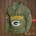 SPTS9DBSCH296-Green Bay Packers Premium Stand-Collar Game-Day Pullover - Engineered Warmth & Personalized Names DV8