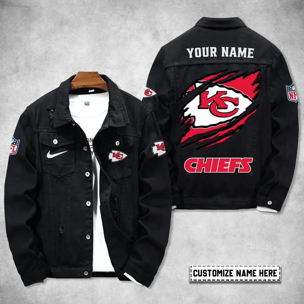 Kansas City Chiefs Personalized Premium Denim Jacket S9DJ071