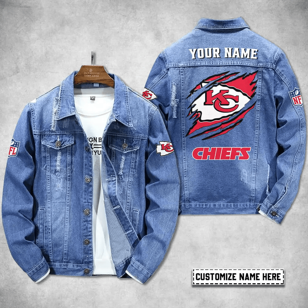 Kansas City Chiefs Personalized Premium Denim Jacket S9DJ071