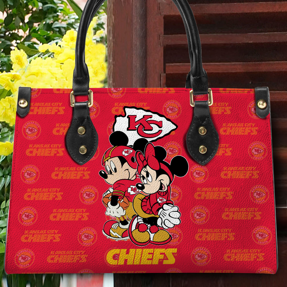 Kansas City Chiefs Personalized Leather Hand Bag BB95
