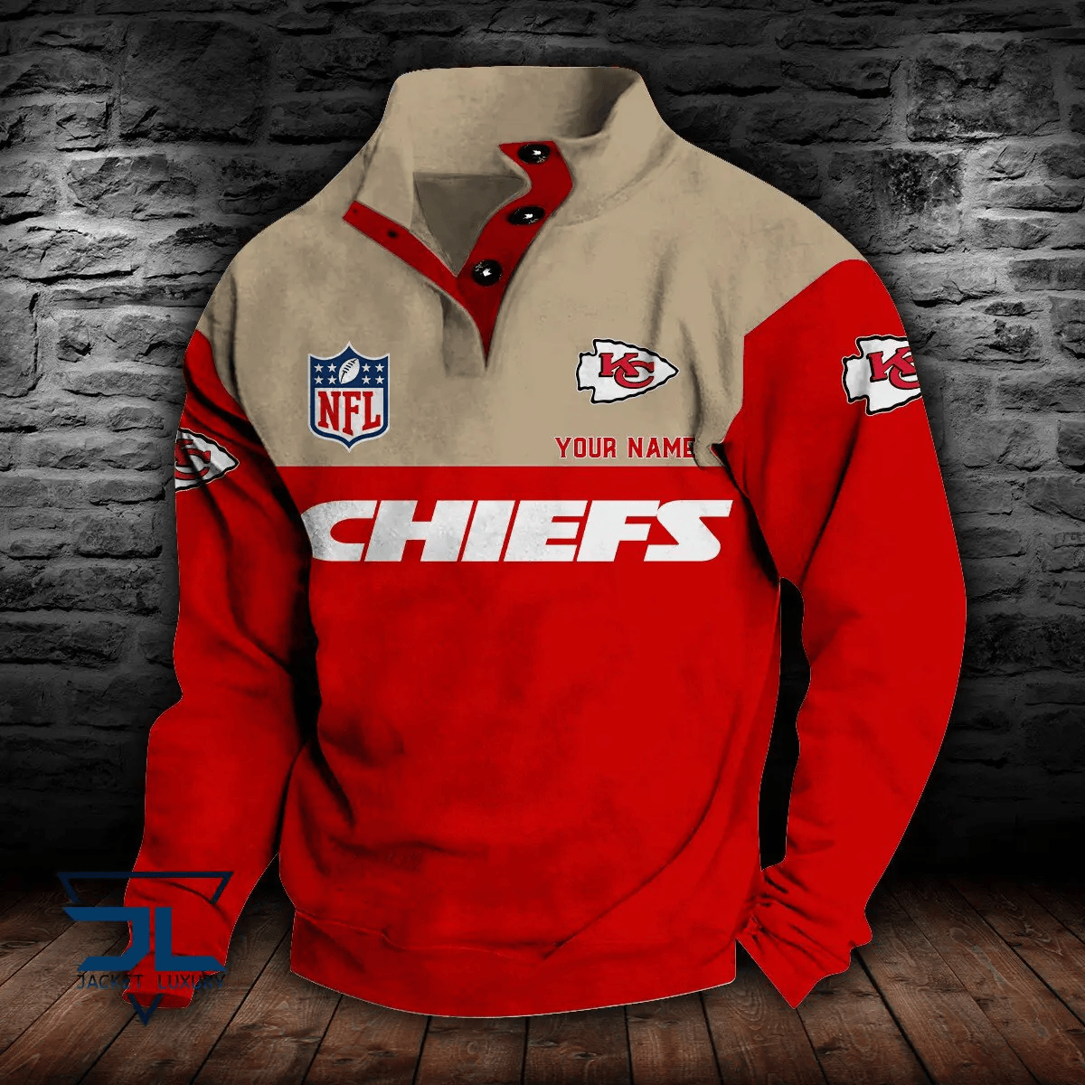 Kansas City Chiefs Premium Stand-Collar Game-Day Pullover - Engineered Warmth & Personalized Name S9DBSCH016