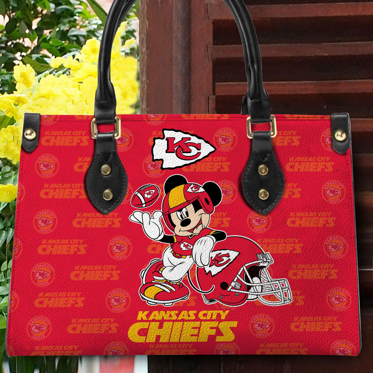 Kansas City Chiefs Personalized Leather Hand Bag BB423