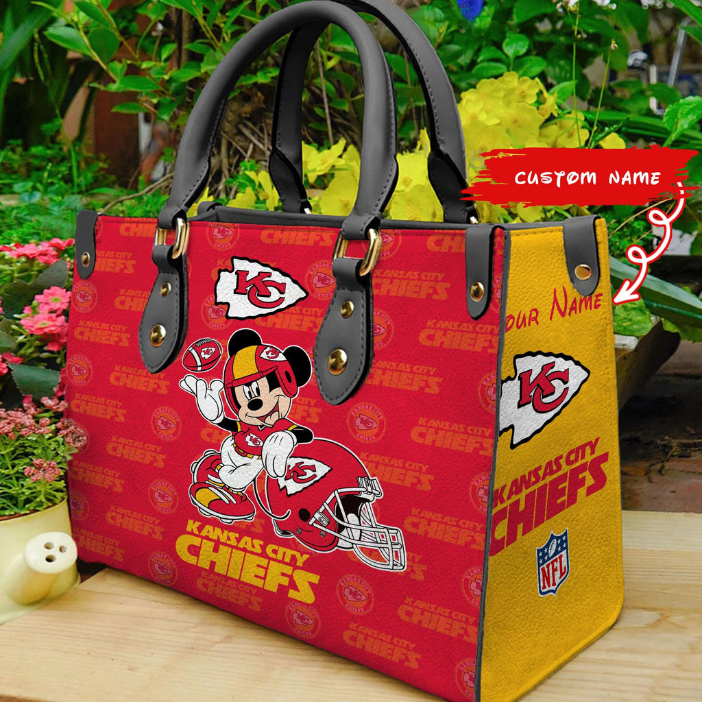 Kansas City Chiefs Personalized Leather Hand Bag BB423
