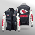 Kansas City Chiefs Premium Fleece-Lined Leather Bomber Jacket BG22