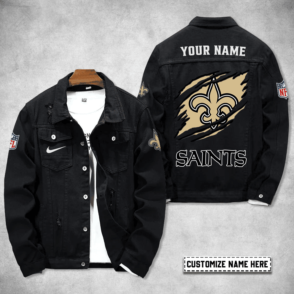 New Orleans Saints Personalized Premium Denim Jacket S9DJ059