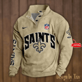 New Orleans Saints Premium Stand-Collar Game-Day Pullover - Engineered Warmth & Personalized Name S9DBSCH055