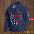SPTS9DBSCH297 -Houston Texans Premium Stand-Collar Game-Day Pullover - Engineered Warmth & Personalized Names DV8