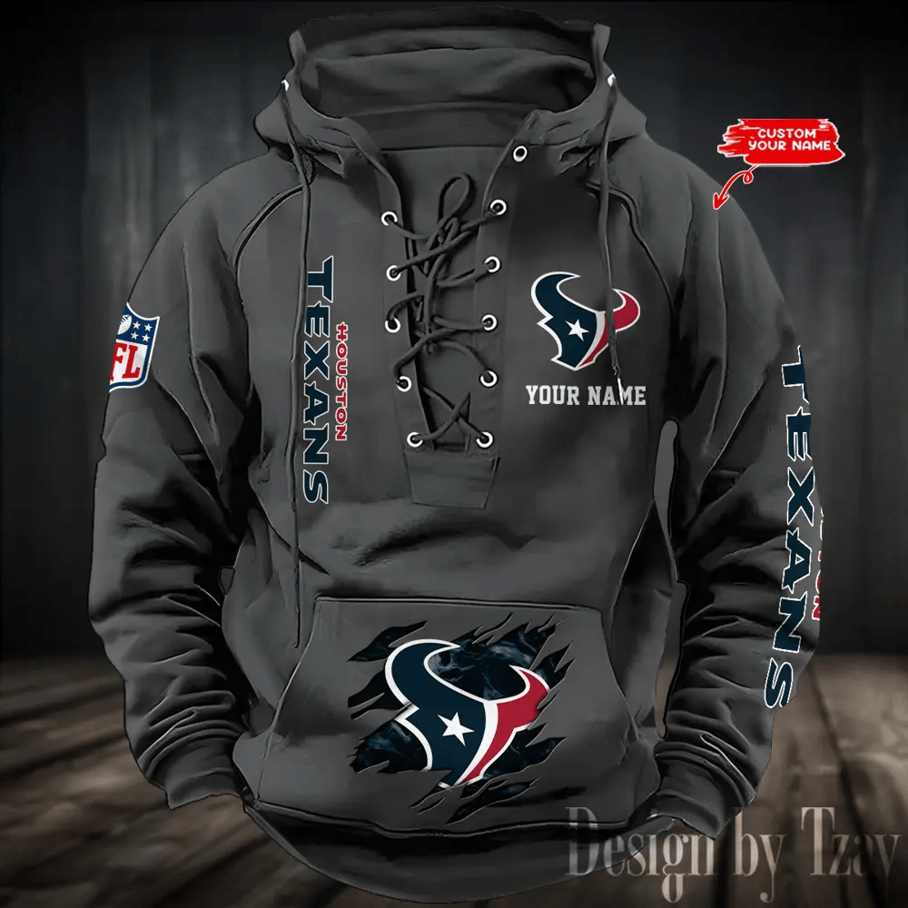 SPTS9HLUH109-Houston Texans Men's Hooded Lace-up Hoodie