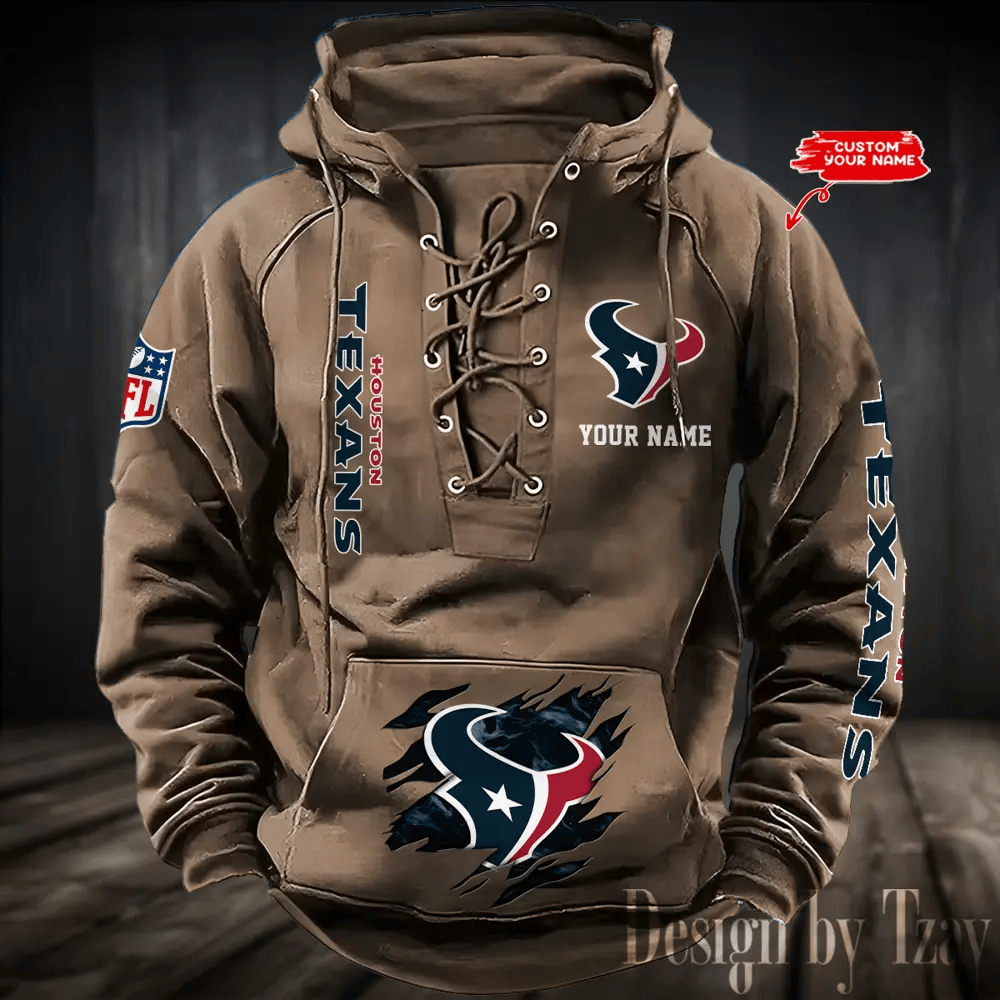 SPTS9HLUH109-Houston Texans Men's Hooded Lace-up Hoodie