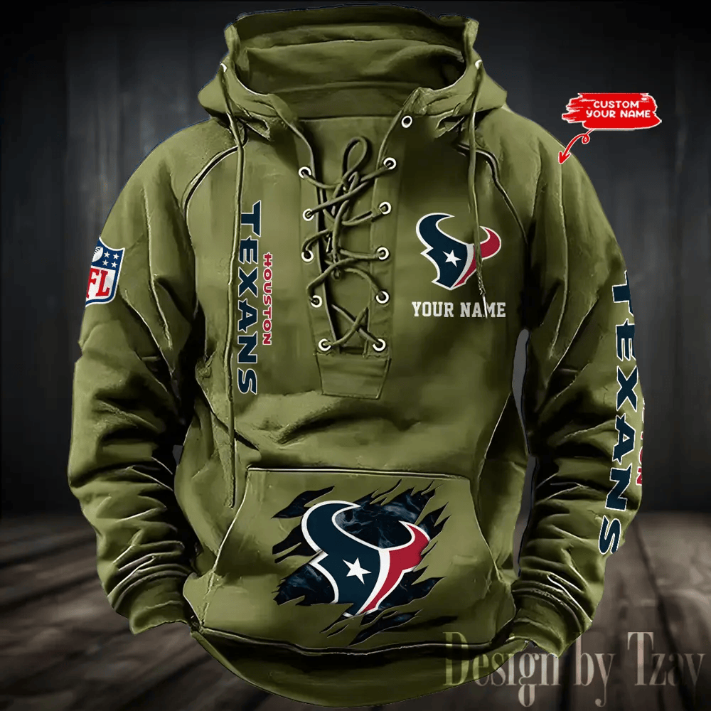SPTS9HLUH109-Houston Texans Men's Hooded Lace-up Hoodie