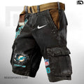 Miami Dolphins Pocket Print Cargo Shorts (Belt Not Included) S9MCS117