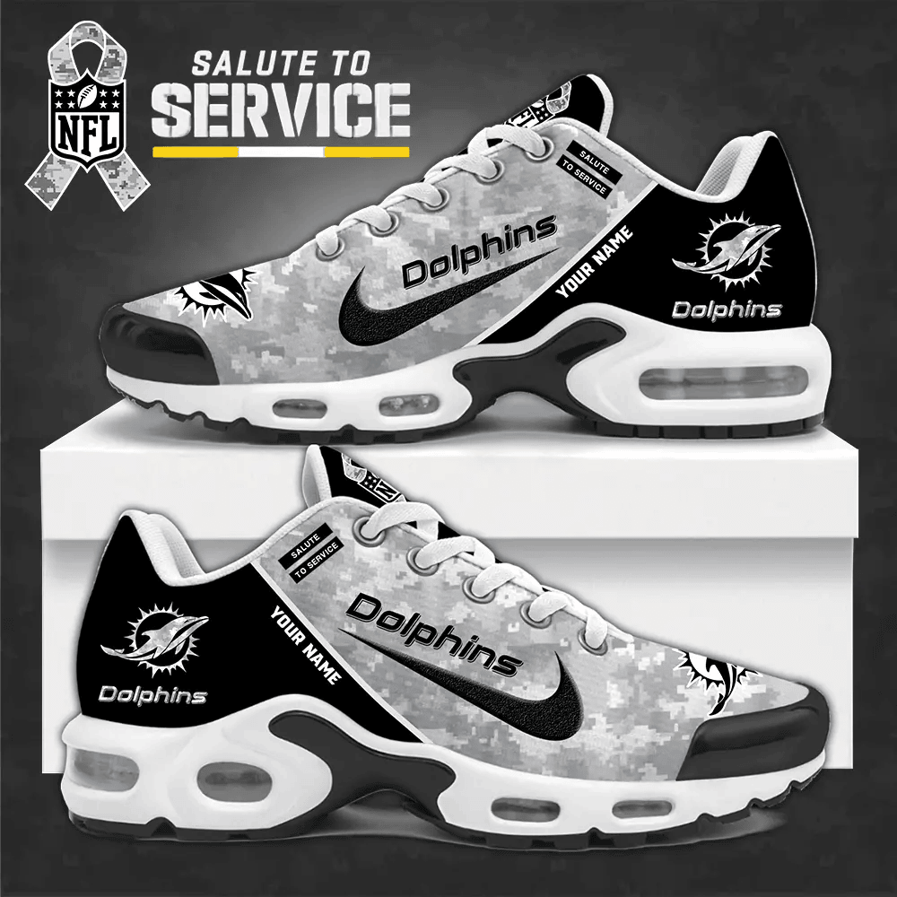 SPTBGTN552-Miami Dolphins Personalized Plus  Sneakers