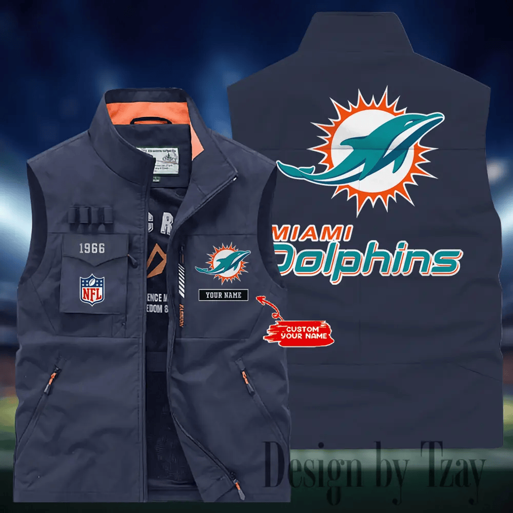 Miami Dolphins Sleeveless Jacket Multicolor S9SLJK117