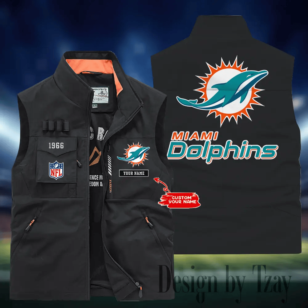 Miami Dolphins Sleeveless Jacket Multicolor S9SLJK117