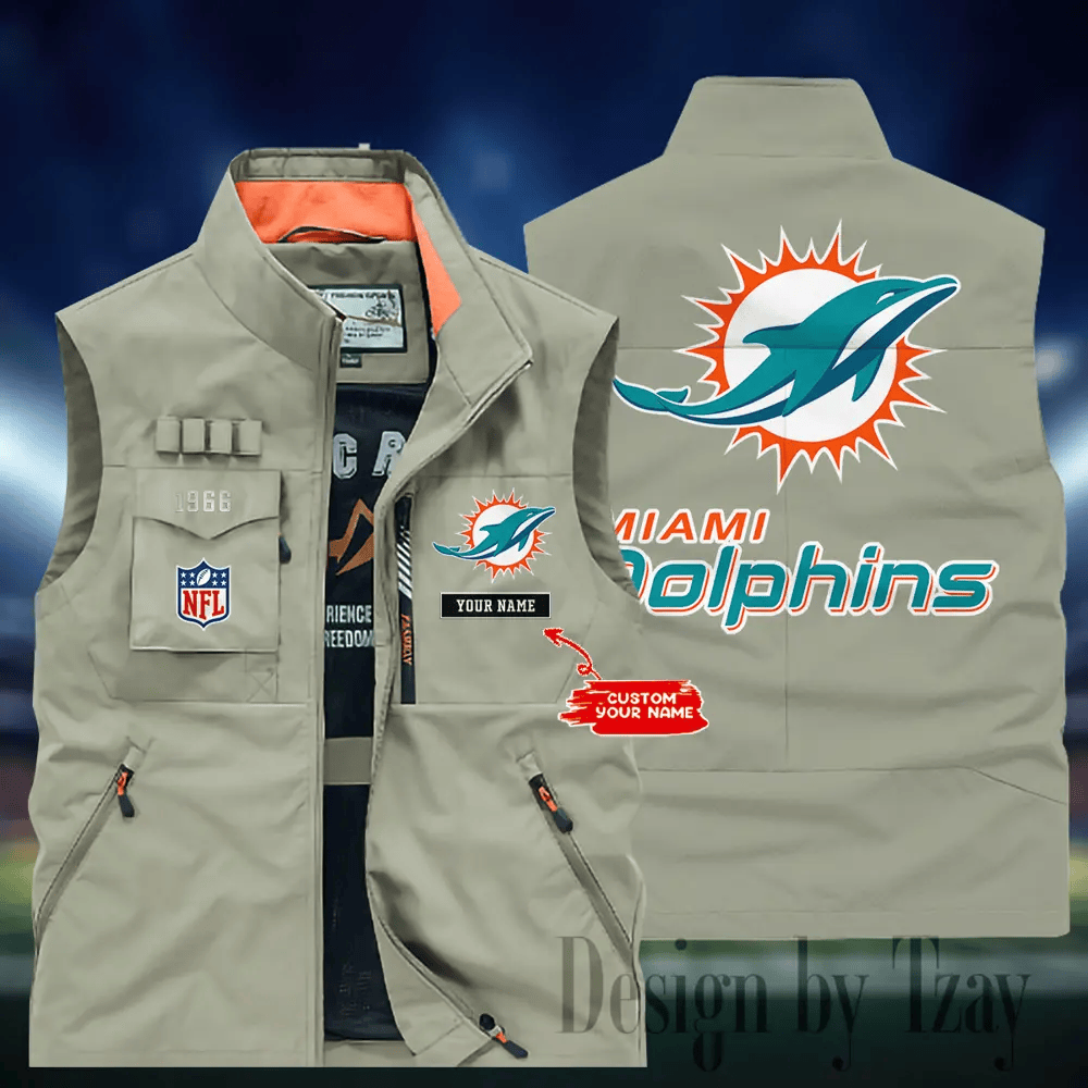 Miami Dolphins Sleeveless Jacket Multicolor S9SLJK117