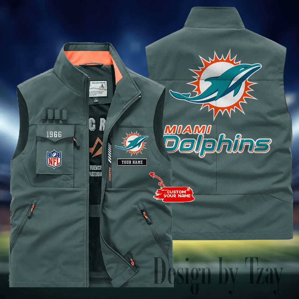 Miami Dolphins Sleeveless Jacket Multicolor S9SLJK117