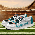 Miami Dolphins Moccasin Slippers - Hey Dude Shoes Style AZCHDUDE236