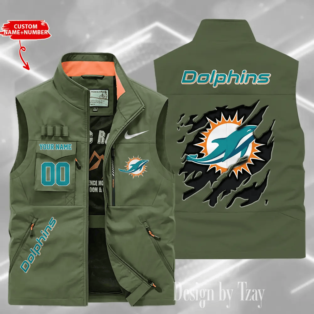 Miami Dolphins Sleeveless Jacket Multicolor S9SLJK085