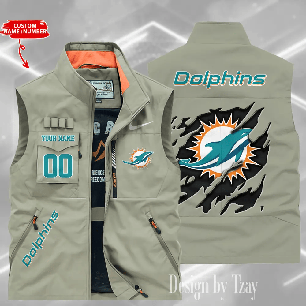 Miami Dolphins Sleeveless Jacket Multicolor S9SLJK085