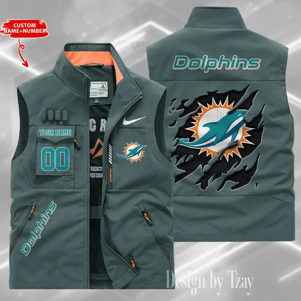 Miami Dolphins Sleeveless Jacket Multicolor S9SLJK085