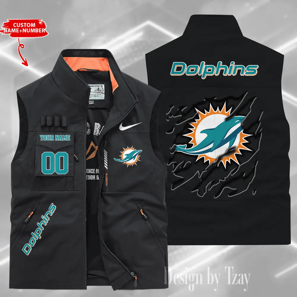 Miami Dolphins Sleeveless Jacket Multicolor S9SLJK085