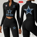 Dallas Cowboys Zipper Sports Top Women Gym Long Sleeve for Fitness SPTZSTW041