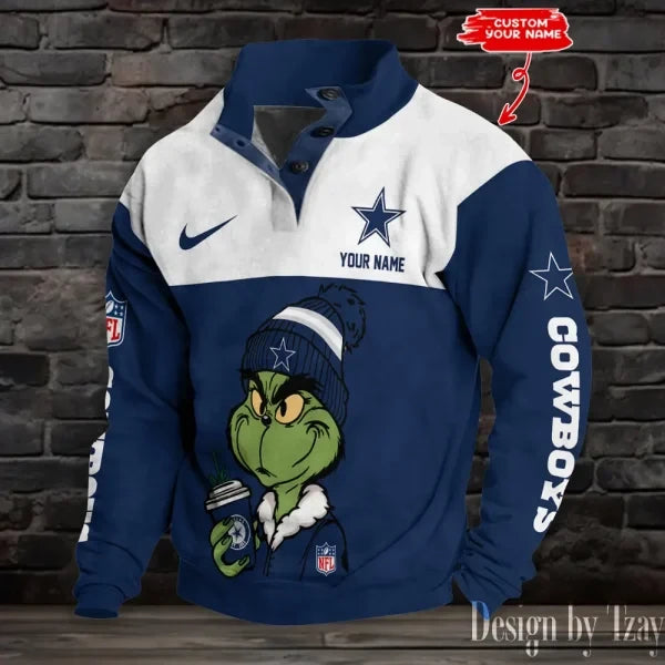 Dallas Cowboys Premium Stand-Collar Game-Day Pullover - Engineered Warmth & Personalized Name S9DBSCH708