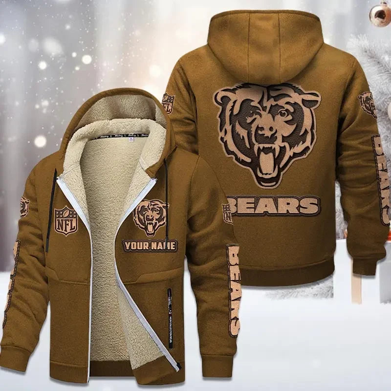 Chicago Bears DMTZ0843 Premium Sherpa-Lined Winter Hoodie – Personalized Edition