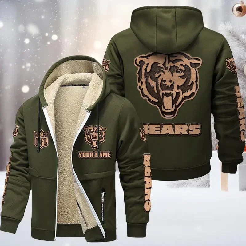 Chicago Bears DMTZ0843 Premium Sherpa-Lined Winter Hoodie – Personalized Edition