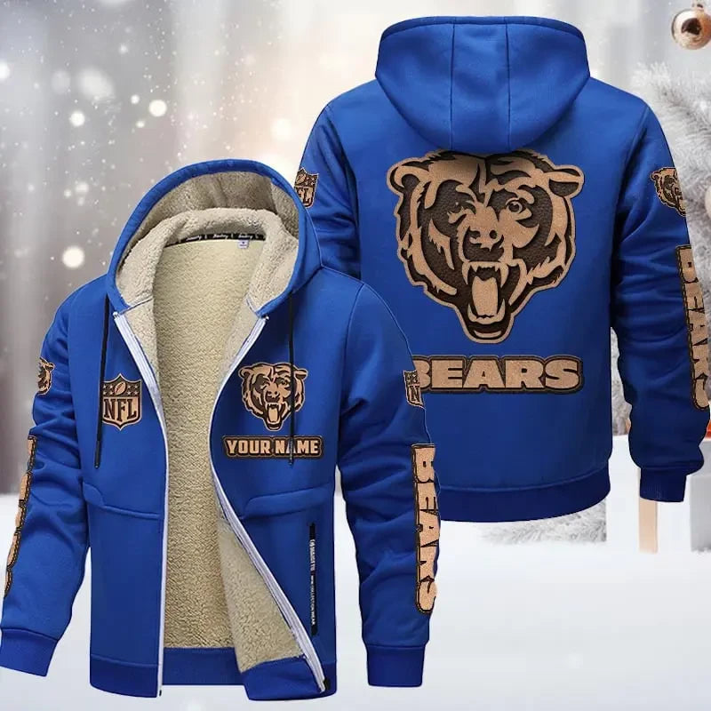 Chicago Bears DMTZ0843 Premium Sherpa-Lined Winter Hoodie – Personalized Edition