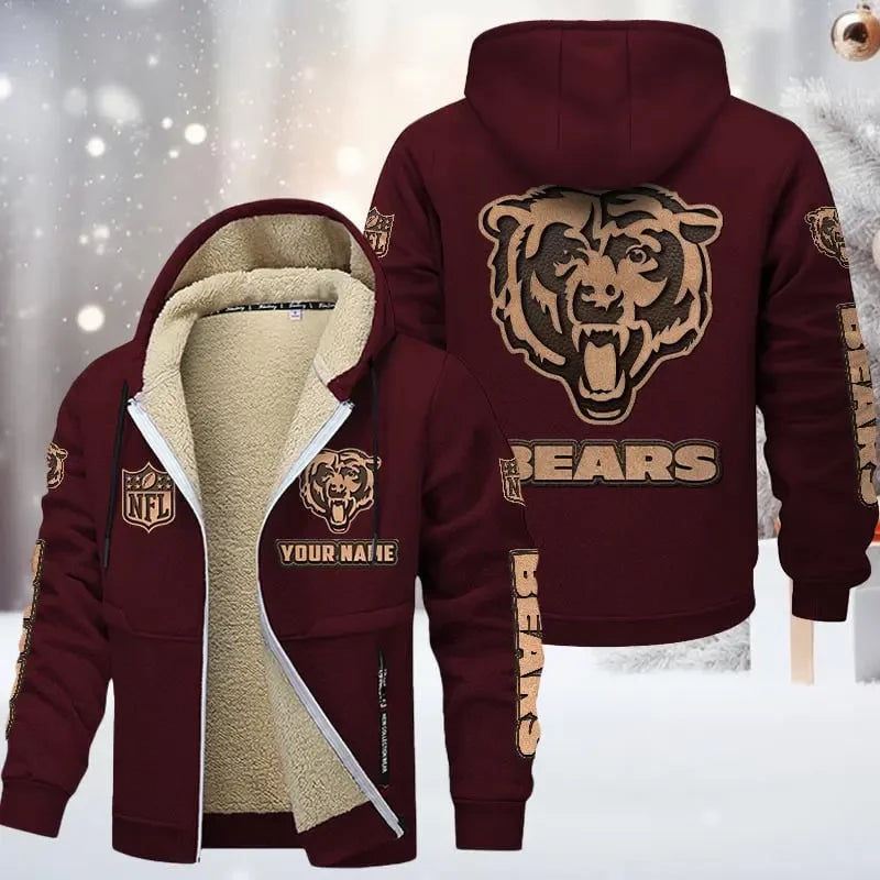 Chicago Bears DMTZ0843 Premium Sherpa-Lined Winter Hoodie – Personalized Edition