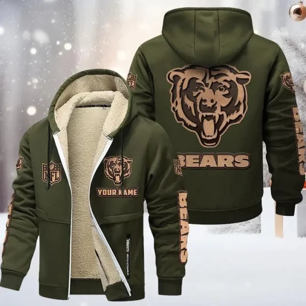 Chicago Bears DMTZ0843 Premium Sherpa-Lined Winter Hoodie – Personalized Edition