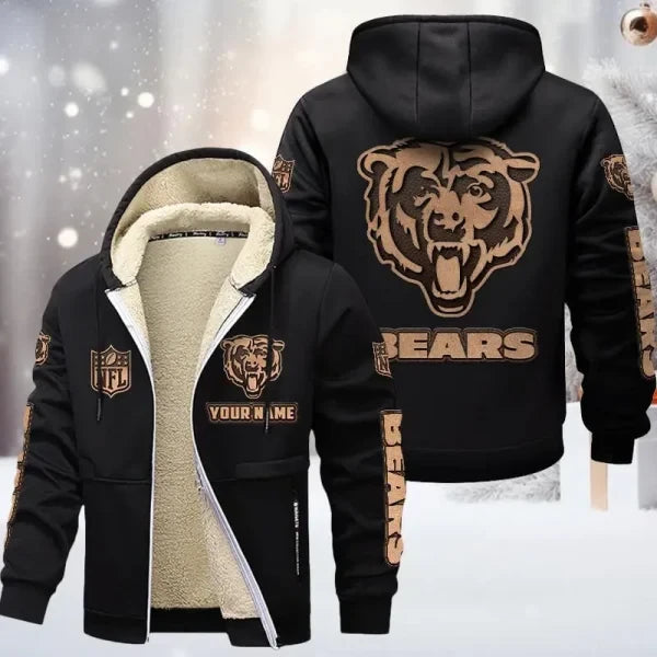 Chicago Bears DMTZ0843 Premium Sherpa-Lined Winter Hoodie – Personalized Edition