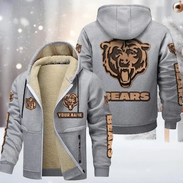 Chicago Bears DMTZ0843 Premium Sherpa-Lined Winter Hoodie – Personalized Edition