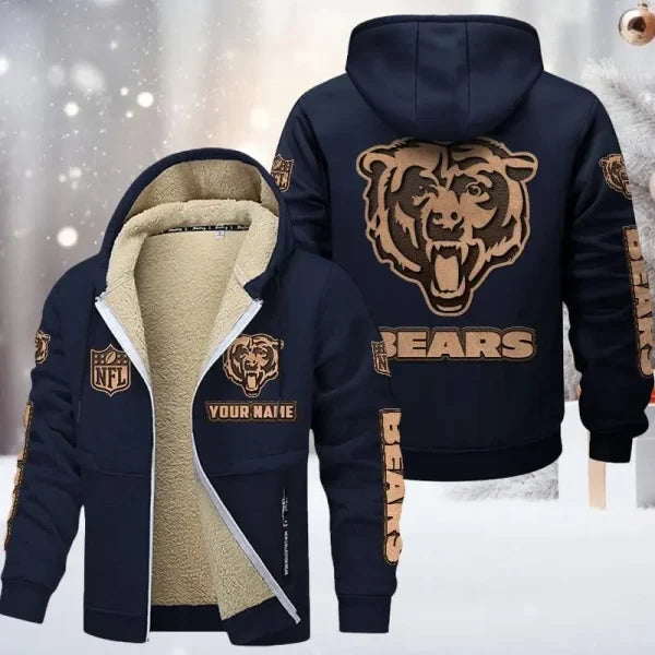 Chicago Bears DMTZ0843 Premium Sherpa-Lined Winter Hoodie – Personalized Edition