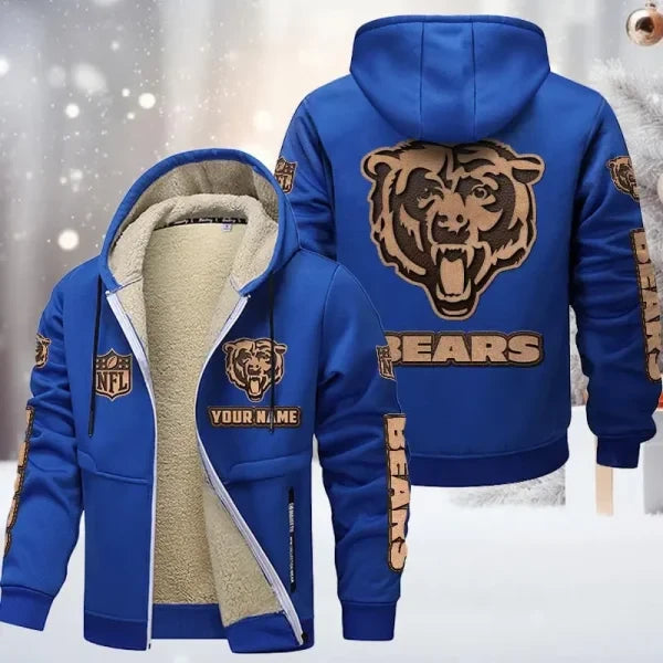 Chicago Bears DMTZ0843 Premium Sherpa-Lined Winter Hoodie – Personalized Edition