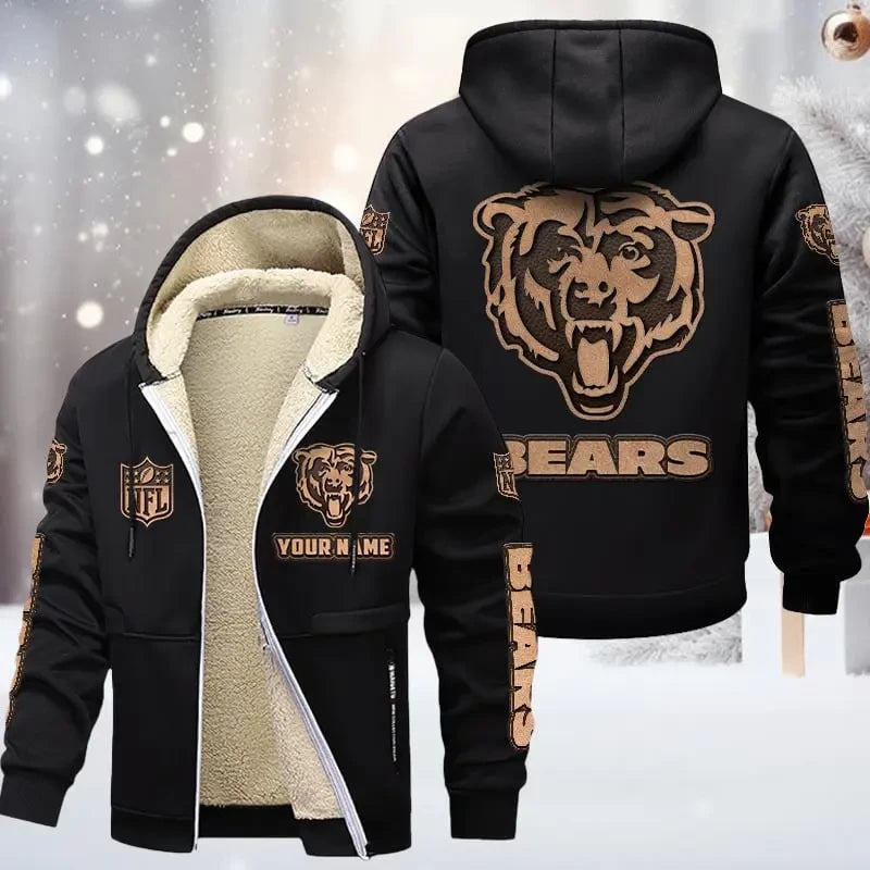 Chicago Bears DMTZ0843 Premium Sherpa-Lined Winter Hoodie – Personalized Edition