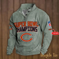 SPTS9DBSCH290-Chicago Bears Premium Stand-Collar Game-Day Pullover - Engineered Warmth & Personalized Names DV8