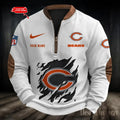 S9MPZNS006-Chicago Bears Premium Personalized Game-Day Quarter-Zip