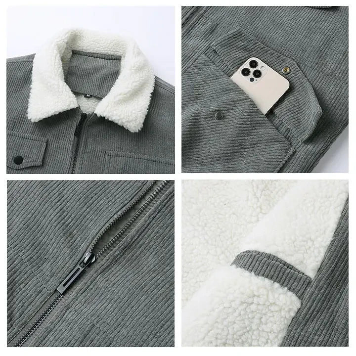 Chicago Bears Men's Thickened Corduroy Jacket ANZVITCJ006