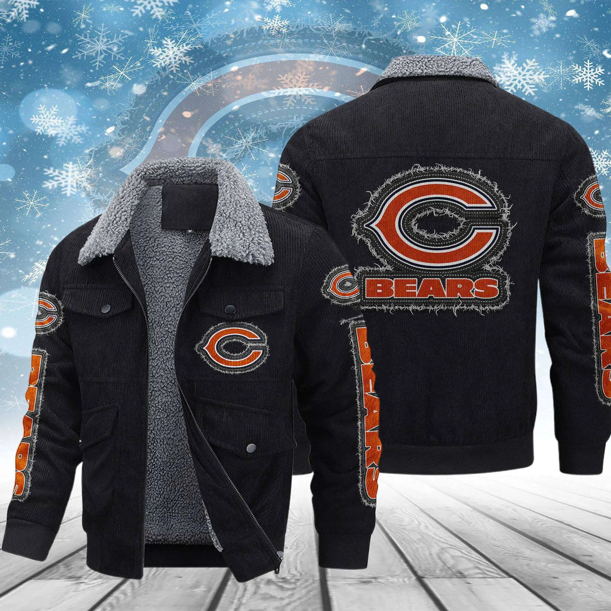 Chicago Bears Men's Thickened Corduroy Jacket ANZVITCJ006