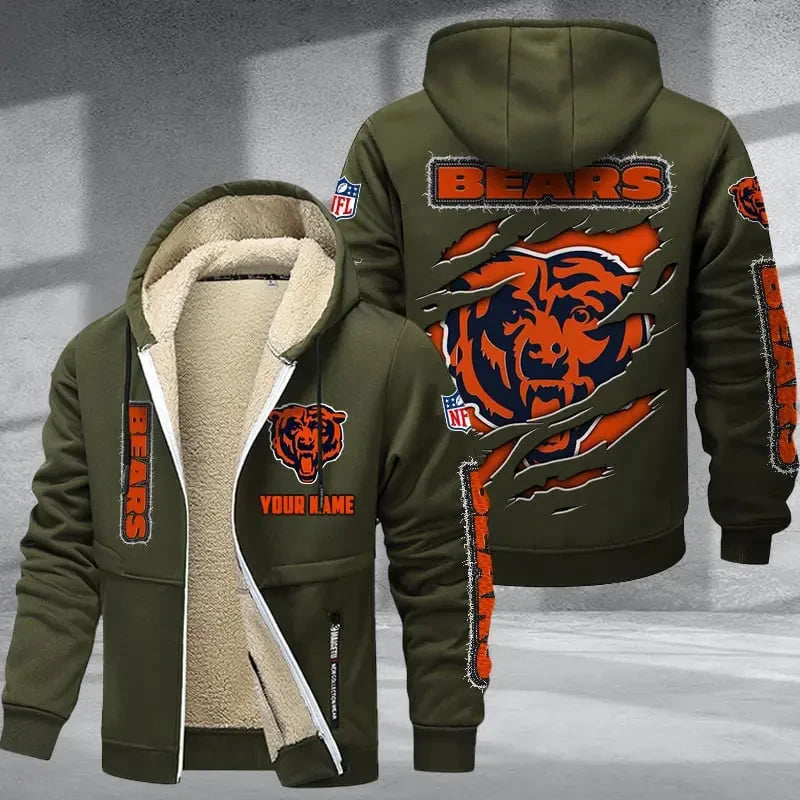 Chicago Bears DMTZ0359 Premium Thick Zip-Up Hoodie