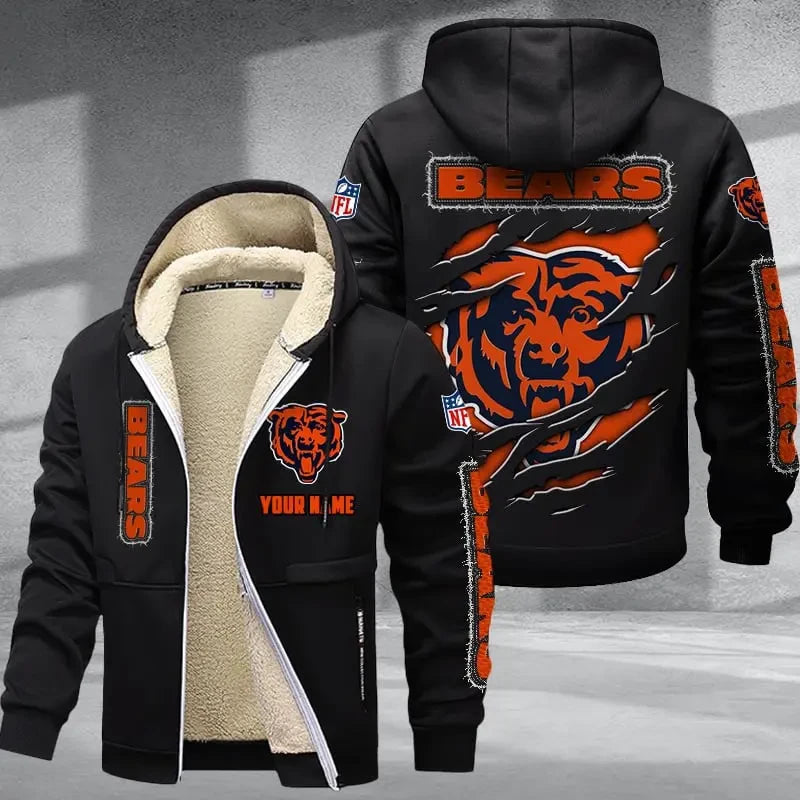 Chicago Bears DMTZ0359 Premium Thick Zip-Up Hoodie