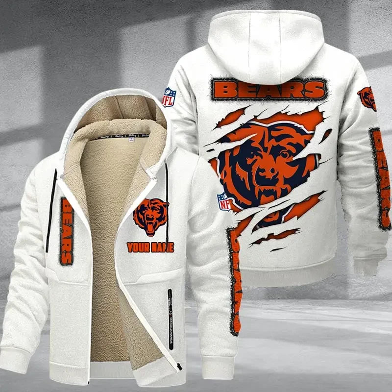 Chicago Bears DMTZ0359 Premium Thick Zip-Up Hoodie