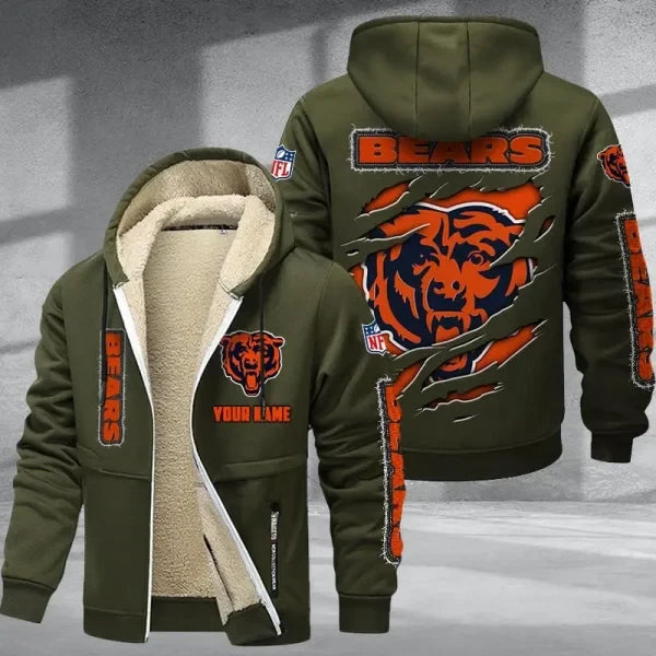 Chicago Bears DMTZ0359 Premium Thick Zip-Up Hoodie