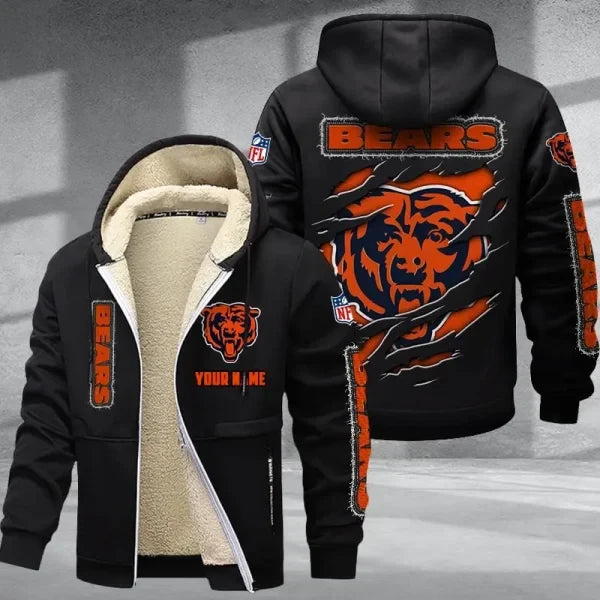 Chicago Bears DMTZ0359 Premium Thick Zip-Up Hoodie