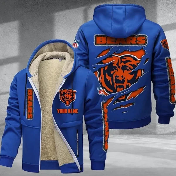 Chicago Bears DMTZ0359 Premium Thick Zip-Up Hoodie