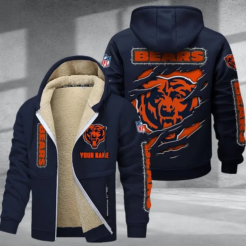 Chicago Bears DMTZ0359 Premium Thick Zip-Up Hoodie