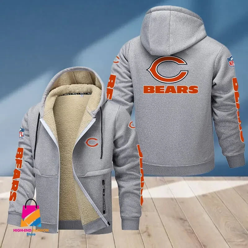 Chicago Bears Multicolor Premium Thick Zip-Up Hoodie ANZTZH006